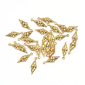 10Pcs Rhombus Filigree Wraps Connectors For DIY Jewelry Accessories Findings Home Decor Making Scrapbook Metal Crafts yk0911 Qme Gold