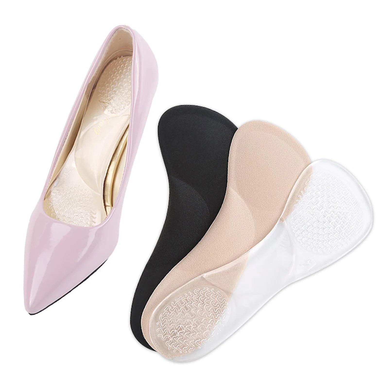 High Heel Shoes Insoles 2 Pairs High Heel Insoles Soft Comfortable Shock Absorption 3/4 High Heel Insoles Cushion Pad for Women Qme