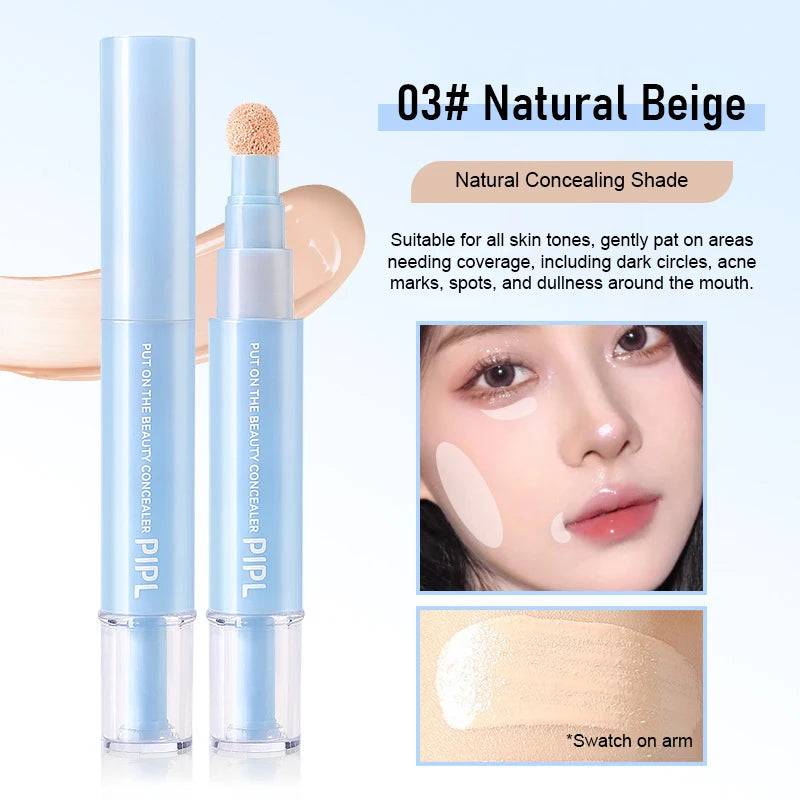 Sponge Head Liquid Concealer Stick Full Coverage Dark Circles Marks Qme 03Natural Beige