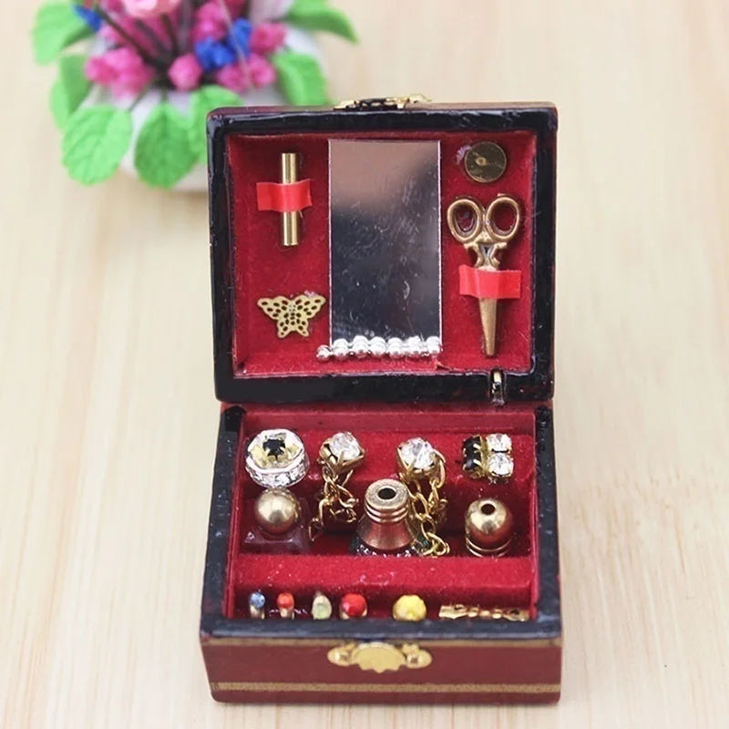 1/12 Dollhouse Miniatures Jewelry Box /Doll House Accessory Room Decor Qme