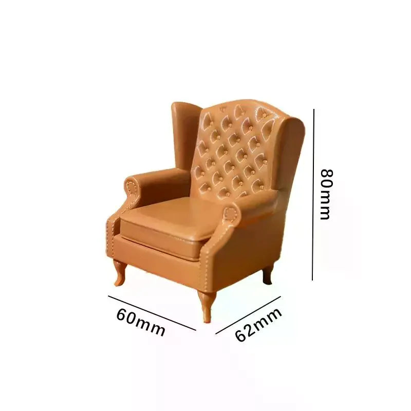 Mini Retro American Chair Sofa Living Room Furniture Pretend Play Toy Qme