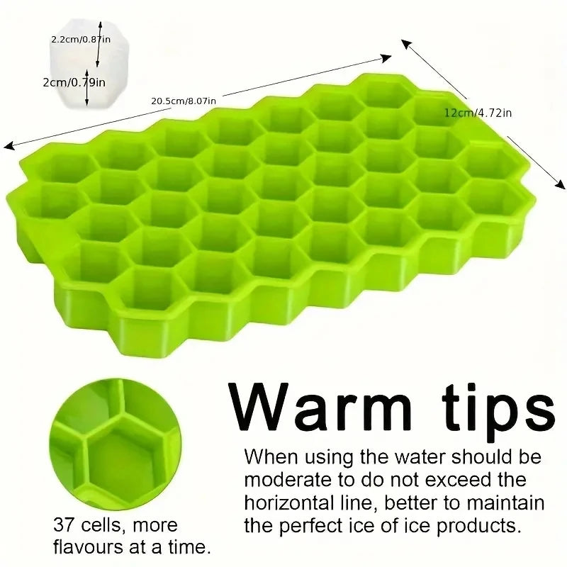 Large-capacity Silicone Ice Trays Mold Reusable Honeycomb Ice Cube Maker Food Grade Ice Maker with Lids Popsicle Mould Ice Mold Qme