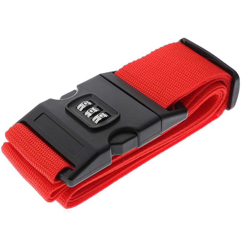 Nylon Luggage Strap Adjustable Travel Suitcase Buckle Baggage Belt Qme Red