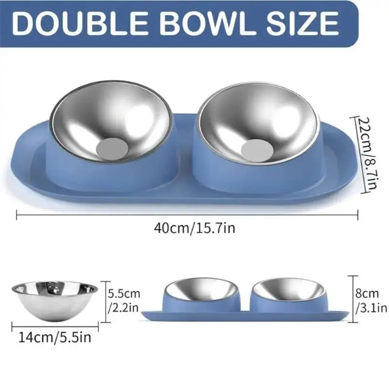 Food Water Bowls Multifunctional Protect Cervical Spine Stainless Qme