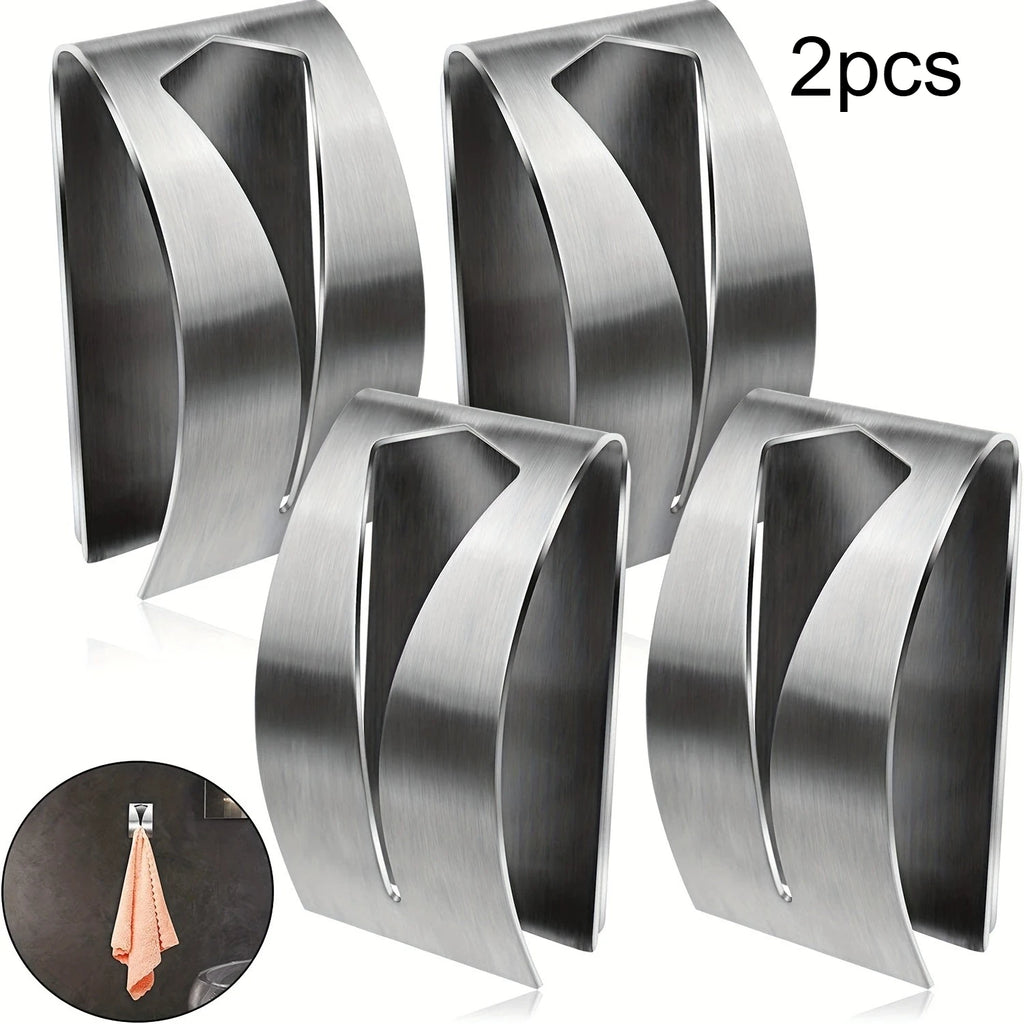 Stainless Steel Napkin Holder, Self-Adhesive Wall Mounted Tissue Dispenser for Kitchen Qme 2pcs