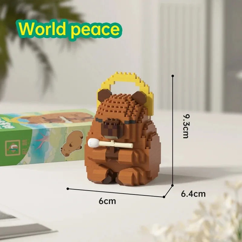 NEW Creative"Capybara Building Blocks Set-Cute Water Guinea Pig DIY Model | Fun STEM Toy for Kids & Adults",ideal birthday gifts Qme M3149 Opp bag packing