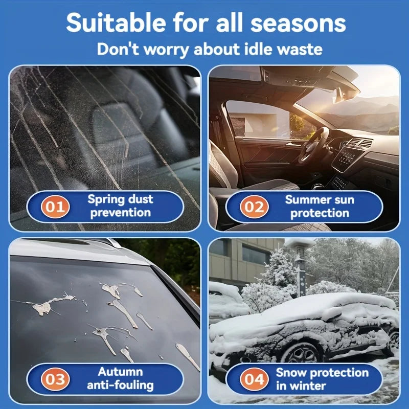 Car windshield protectors, windshield wiper and rearview mirror protectors, sunshades, suitable for sedans and compact SUVs. Qme