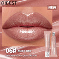 QIBEST 8 Color Mirror Pearl Lip Glaze Fine Shimmering Hydrating Lip Gloss Moisturizing Crystal Gloss Lip Tint Nourish Lip Makeup Qme 06 Nude Pink