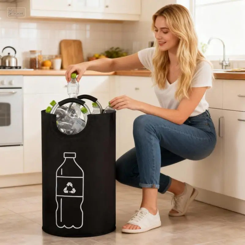 Aluminum Handle Large Capacity Bin Empty Bottle Storage Basket Qme