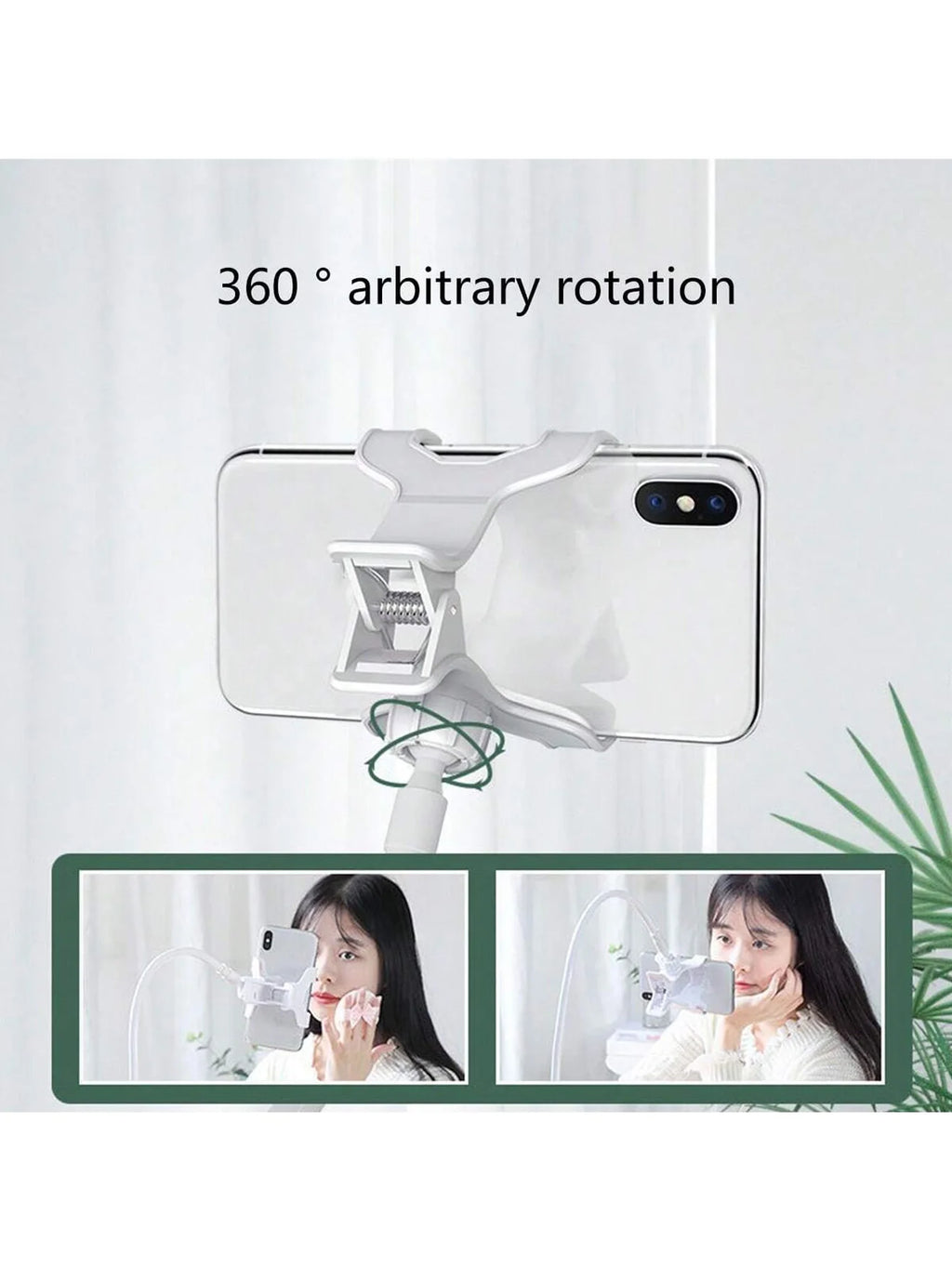 Lazy Phone Holder Live Streaming Stand 360 Rotating Alloy Hose Qme