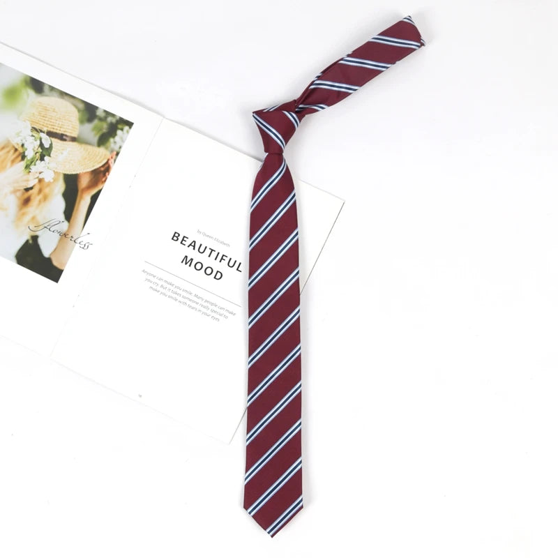 JK Necktie Simple Neckwear Striped Neck Tie Clothes Accessories Qme