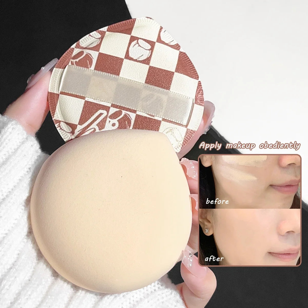 Dry and wet makeup puff sponge soft Korean style cute elastic marshmallow soft cushion makeup foundation set Qme