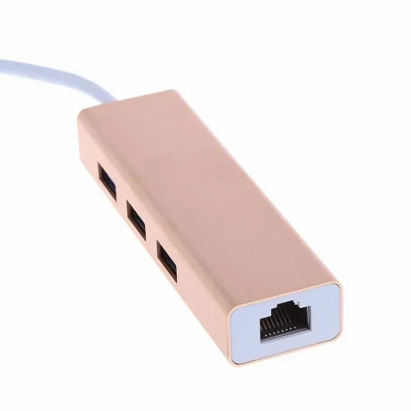 Gigabit Ethernet RJ45 LAN Network Card Adapter, Type-C to USB 3.0/3.1 Hub for MacBook Windows 7/8/10 Qme