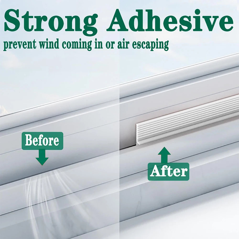 2M-8M Hidden Window Sealing Strip Windproof Dust Insect Prevention Self Adhesive Triple Thickening Door Bottom Weatherstripping Qme