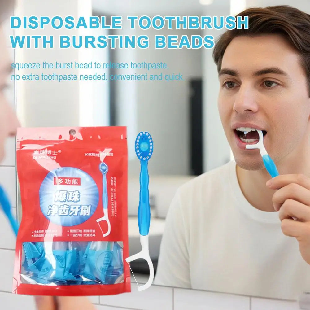 Mini Travel Toothbrushes Disposable Burst Bead Toothbrush Portable Qme