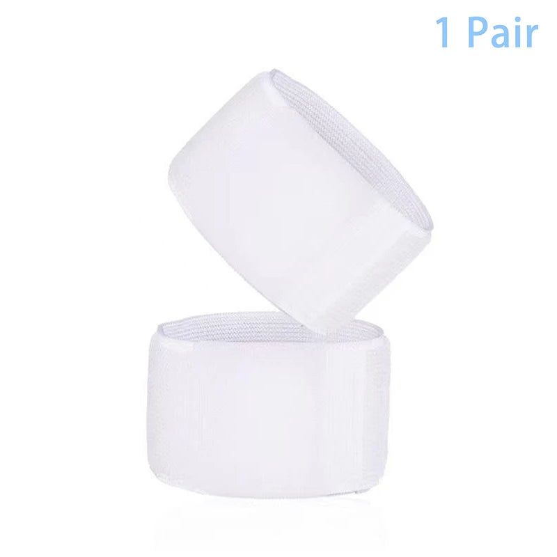 1Pair Soccer Shin Guard Strap Fixed Bandage Tape Fastener Shinguard Qme White