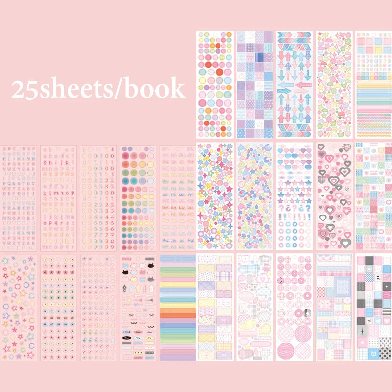 2 Books Colorful Macaron Basic Sticker Book, Versatile for Journal & Album Decor, Essential for Craft Lovers Qme