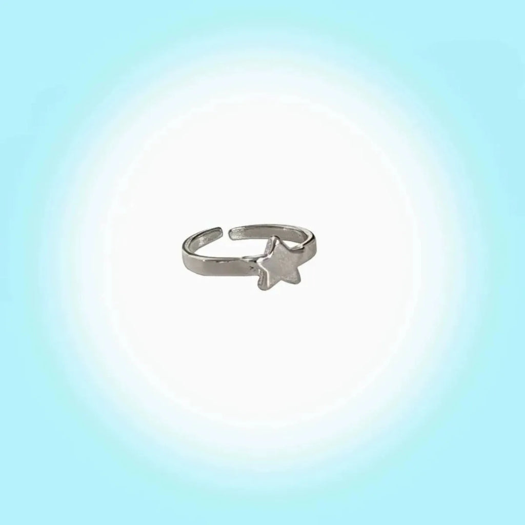 Y2K Cute Wings Personality Angel Wings Five-Pointed Star Simple Design Open Ring for Women Men Punk Gothic Ring Opening Rings Qme
