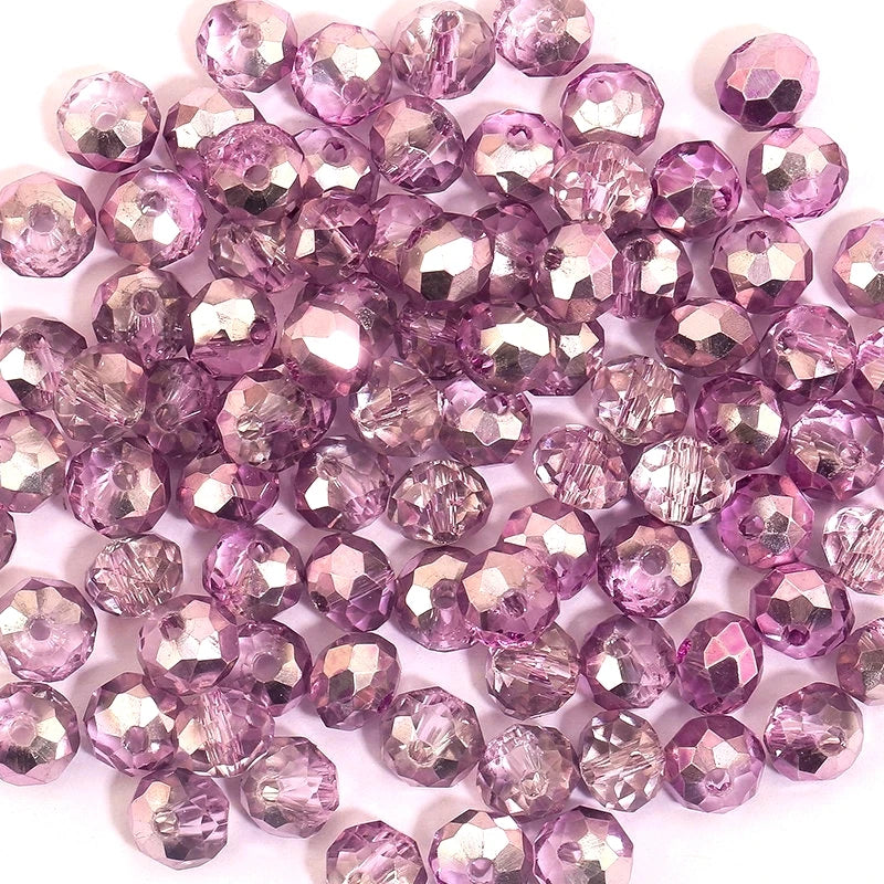 3*4mm 4*6mm Rondelle Faceted Loose Spacer Glass Beads Crystal Round Beads for Jewelry Making DIY Necklace Bracelet Accessories Qme 15 4x6mm-100pcs