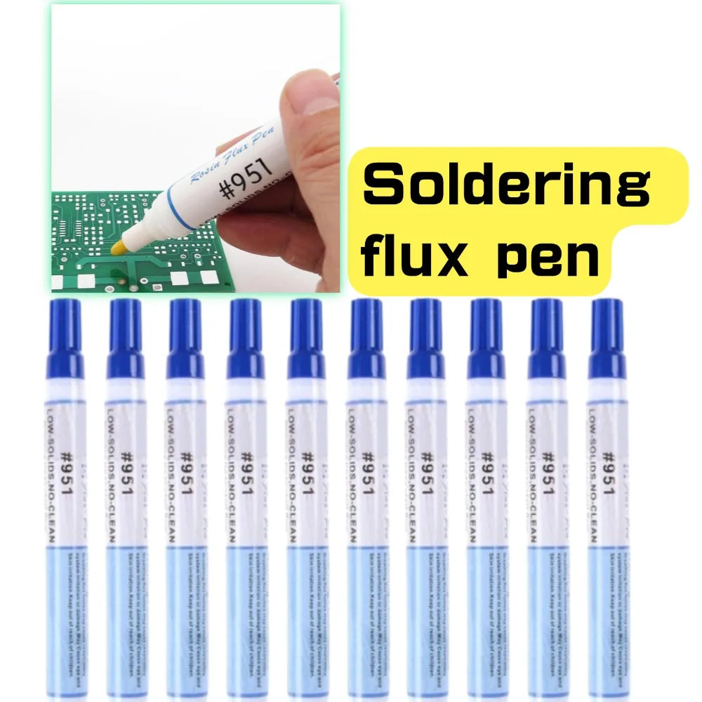 951 10ml Soldering Rosin Flux Pen 951 Low Solid Non clean DIY Kester Solder Power Cleaning free Welding Pen Qme