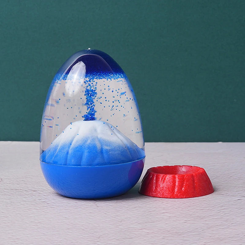 Eggshell Volcanic Eruption, Floating Sand Volcanic Eruption Ornament, Acrylic Crystal Liquid Hourglass Timer Ornament. Qme A
