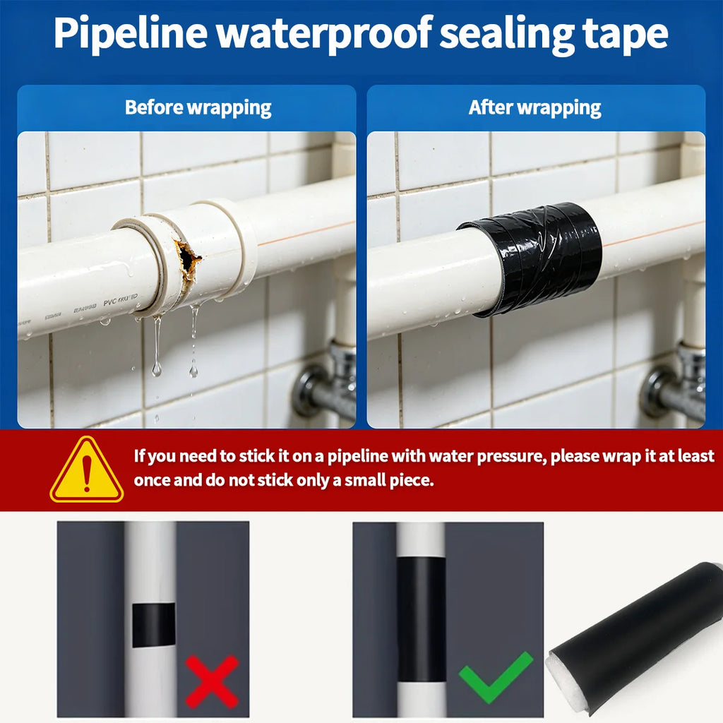 Strong Leak Sealing Tape, High Strength Toughness Swimming Ring Tent Quick Repair Of Water Pipes Self Adhesive Waterproof Tape Qme
