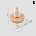 Retro Wood Table Lamp E27 Socket Vintage Desk Base Holder Wooden Qme E