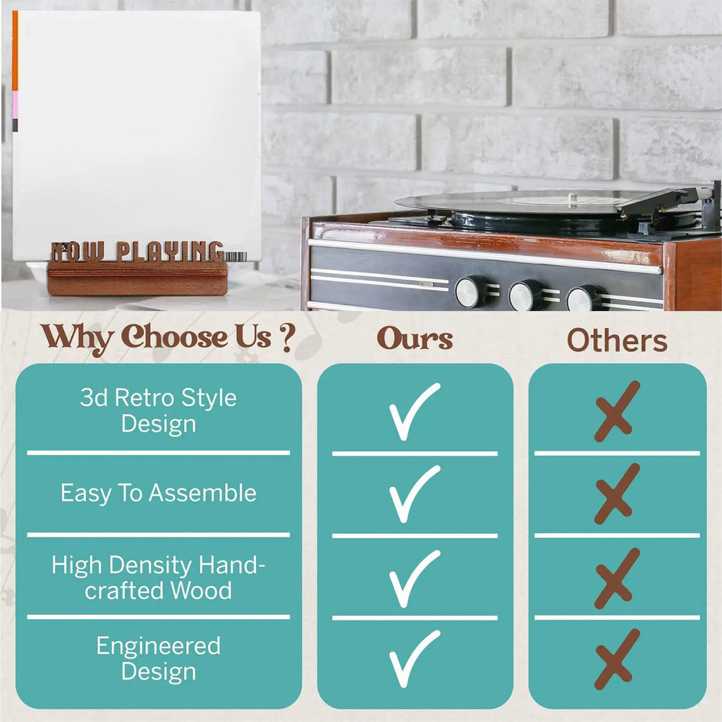 Wood Record Holder Wood Record Stand Minimalist Album File Folder Racks Audio Video Turntables For Files Books Qme