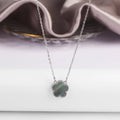 Gold/Silver Classic Natural Stone Five Leaf Flower Necklace Fashion Women Flower Jewelry Necklace For Daily Wear Free Shipping Qme 14