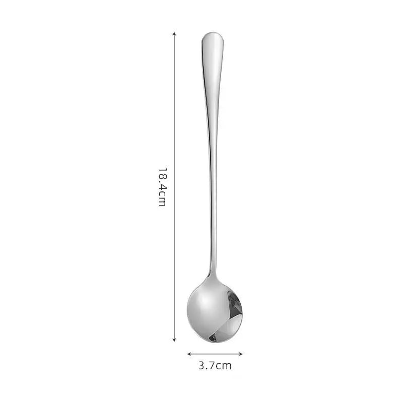Coffee Spoon Long Handle Ice Cream Dessert Tea Picnic Drinkware Qme A