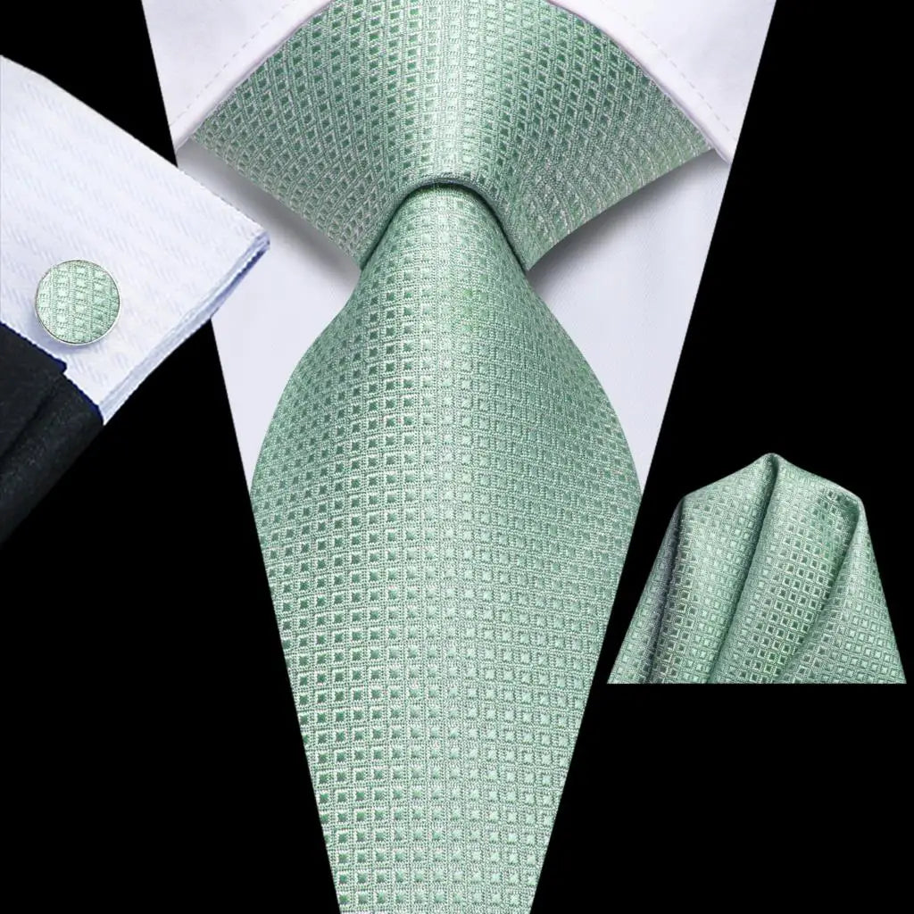 Hi-tie Striped Navy Blue Mens Fashion Necktie Handkerchief Cufflinks