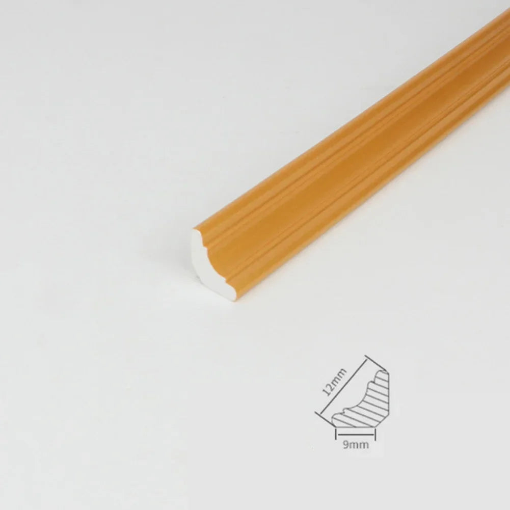 1Meter Wall Trim Line Self-Sticker Wall Skirting Decor Strip Tile Edge Waist Line 3D Wall Stickers Corner Home Wall Decor Qme Gold