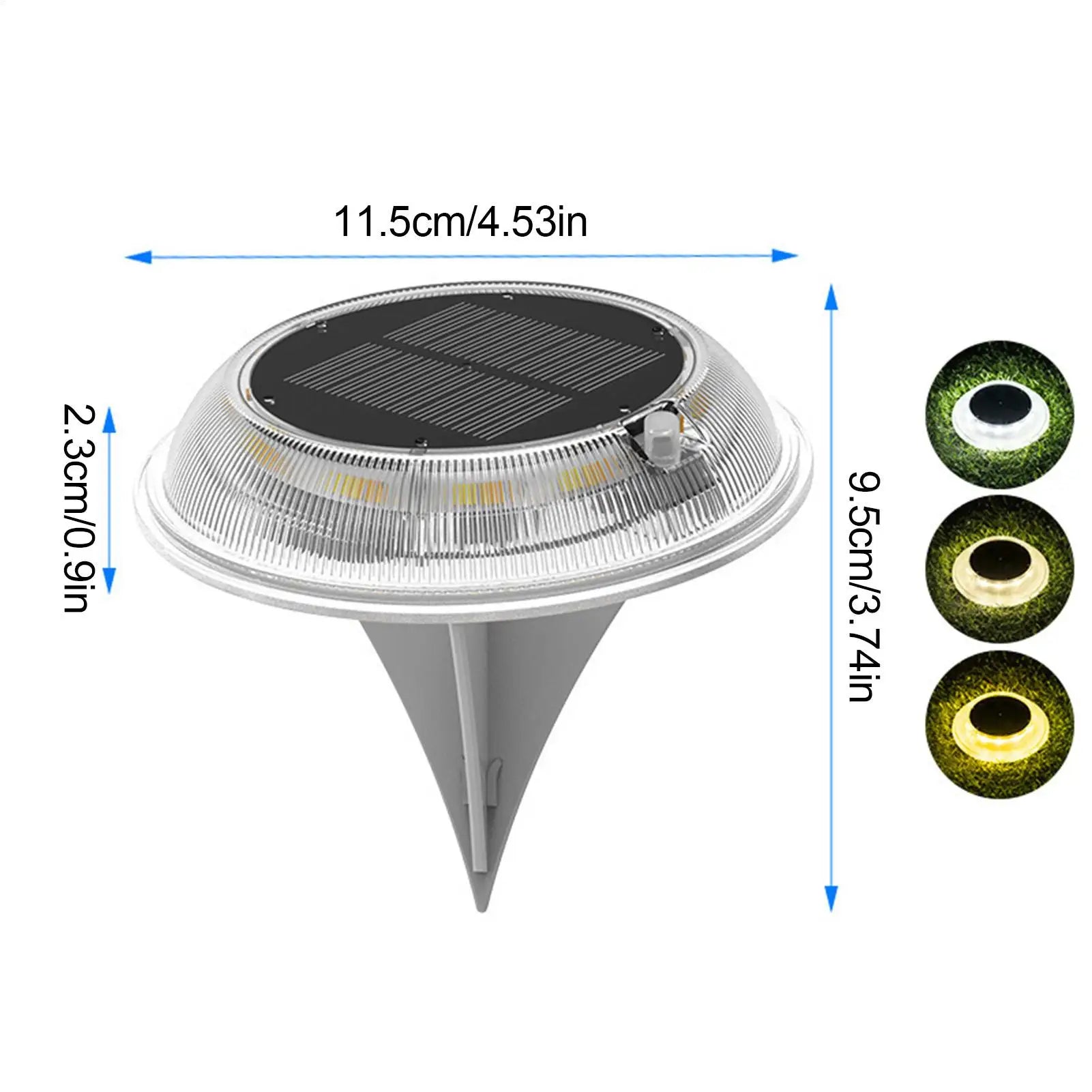 Solar Ground Lights Waterproof Fully Transparent Decor Pathway Patio Qme
