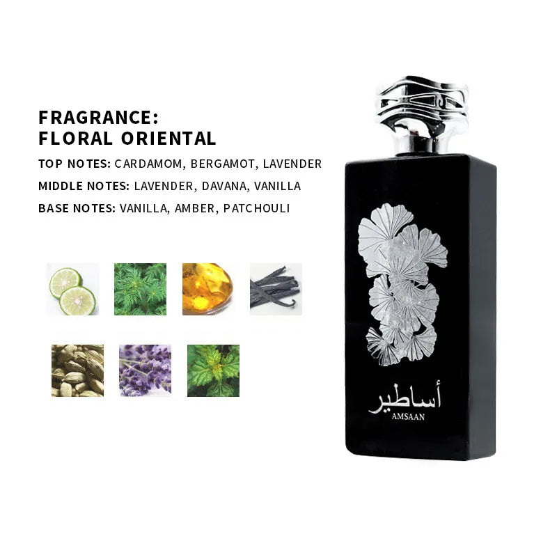 Arabian High-end Perfume Unisex Floral Oriental Charm Musk Vanilla Qme Black 100ML