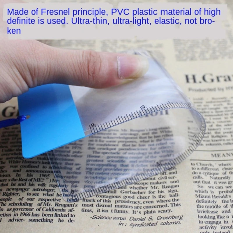 Portable Hand Held Ruler Magnifier Bar Measuring Scale Acrylic Qme