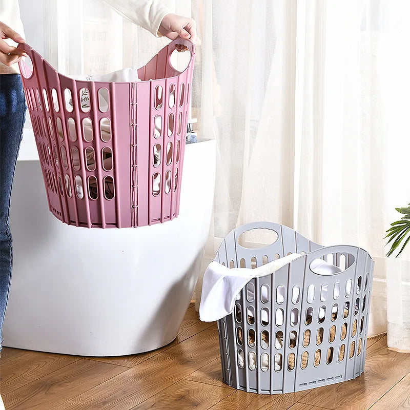 B 1pc Foldable Laundry Hamper, High Capacity & Portable, Durable Fabric, Space Saver, Collapsible Basket, Bathroom Organizer Qme