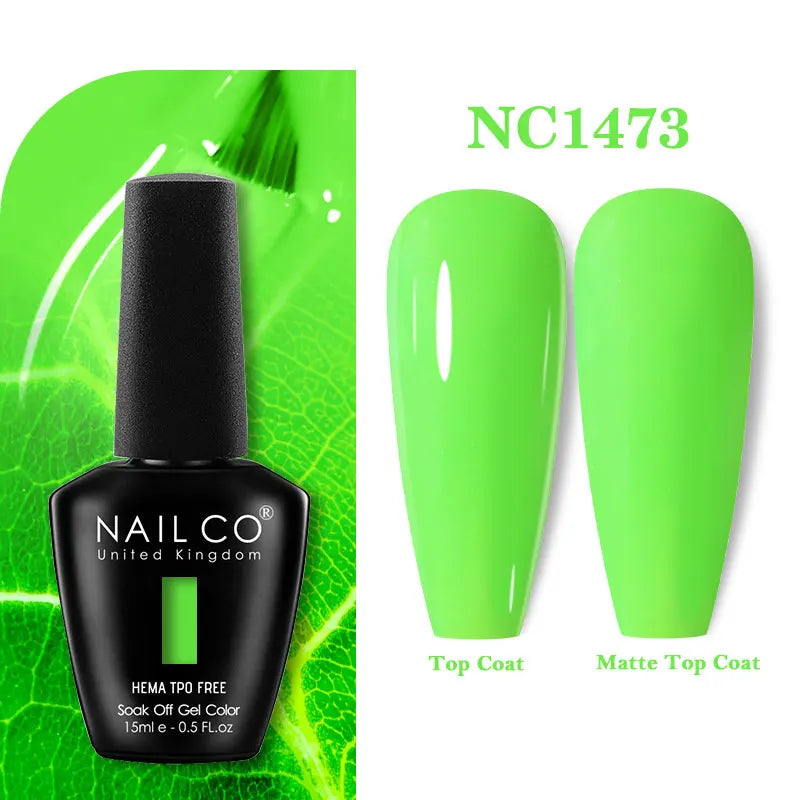 NAILCO Green Series Dark Gel Nail Polish Lasting Hybrid Base Matte Qme