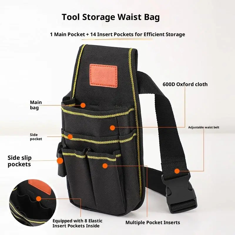Waist Bag Hardware Tool Multi Layer Electrician Adjustable Thickened Qme