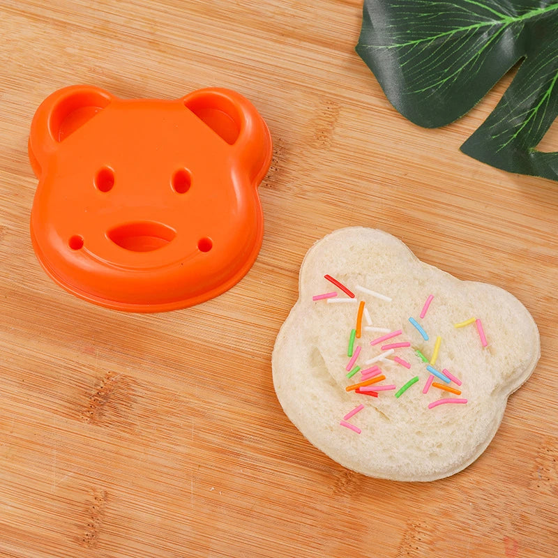 Cartoon Bear Equipped DIY Sandwich Mold Children's Lunch Box Cutting Qme orange