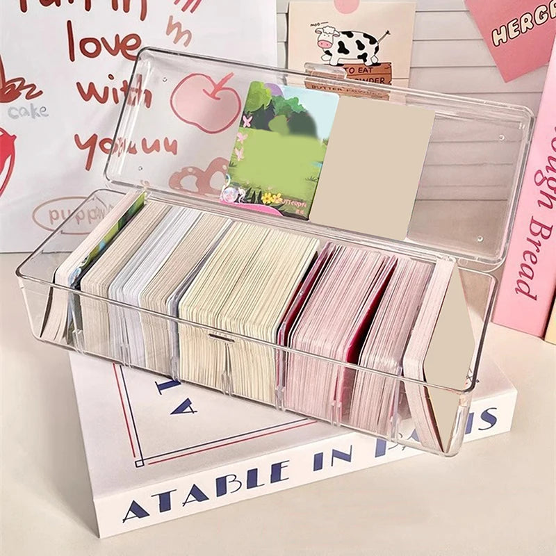 Card Case Protector Container Kpop Photocard Storage Box Transparent Qme