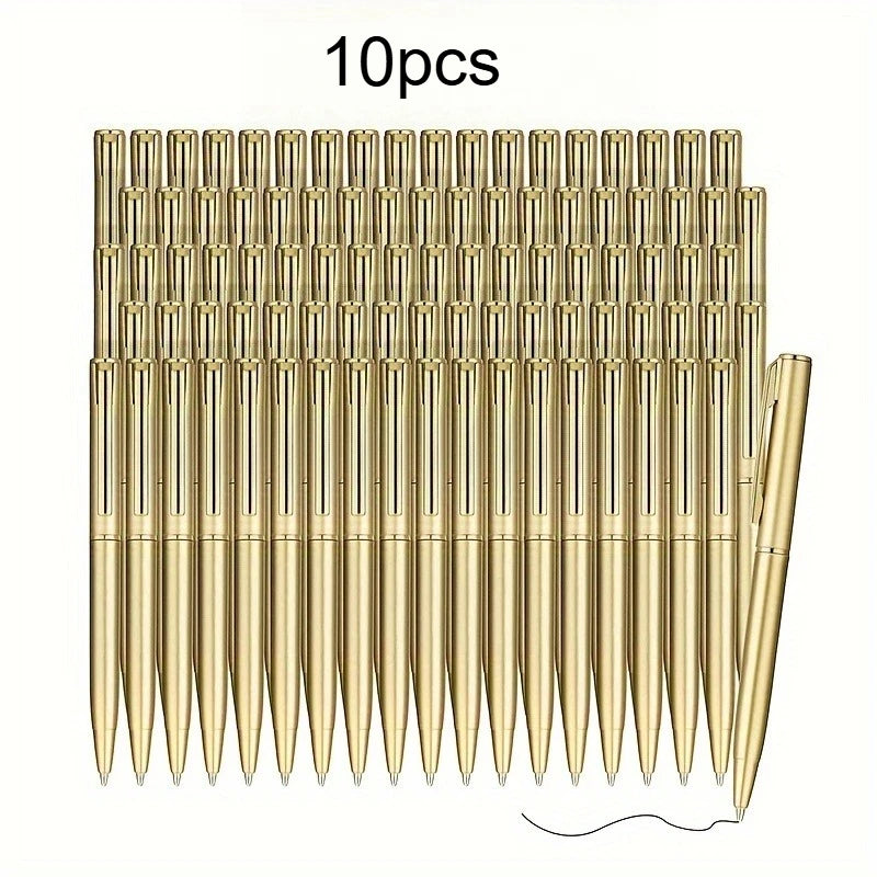 Mini Ballpoint Pens 4 Inch Short Black Ink Ballpoint Pen Writing Instruments For Notebook Pocket Signature Notepad School Office Qme Golden 10pcs