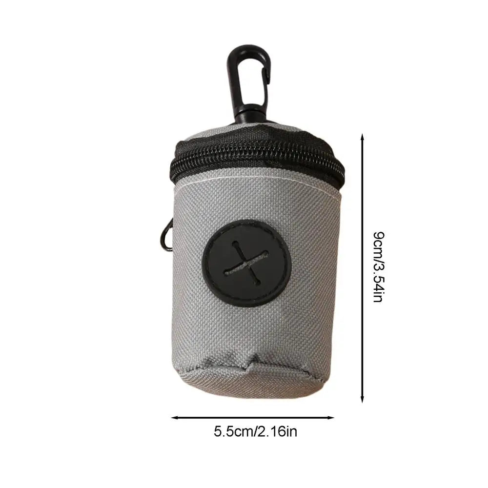 Dog Poop Bag Holder with Zipper Clip Small Pouch Pet Training Poop Bag Dispenser for Pet Puppy Small Medium Large Breed Home Qme Gray