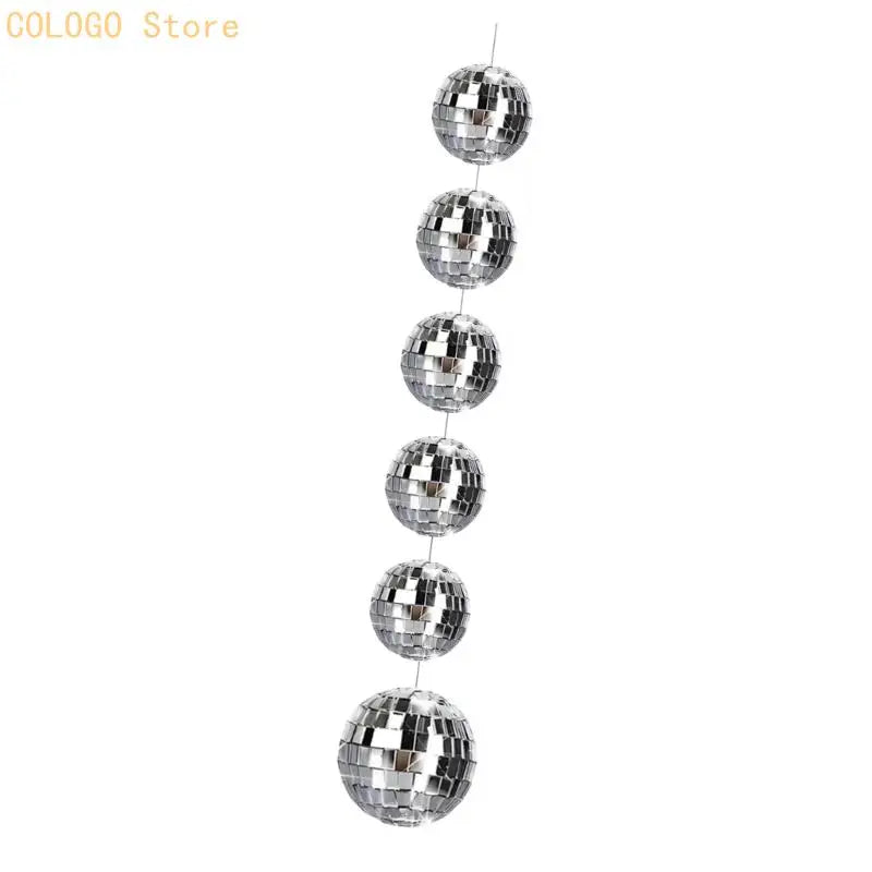 Metallic Disco Ball String Hanging Ornaments Reflective Ceiling D0LD Qme
