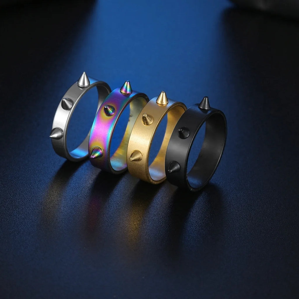 Gothic Stainless Steel Ring Punk Sense of Design Charm Style Men's and Women's Thorn Jewelry Rock Hip Hop Student Rings Jewelry Qme