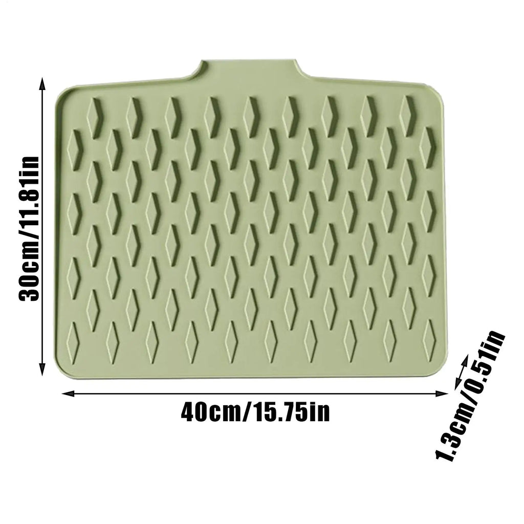 Dish Drying Mat Non-Slip Counter Drainer Liner Silicone Mats For Kitchen For Bathroom Faucet Sink Coffee Station Restroom Shower Qme