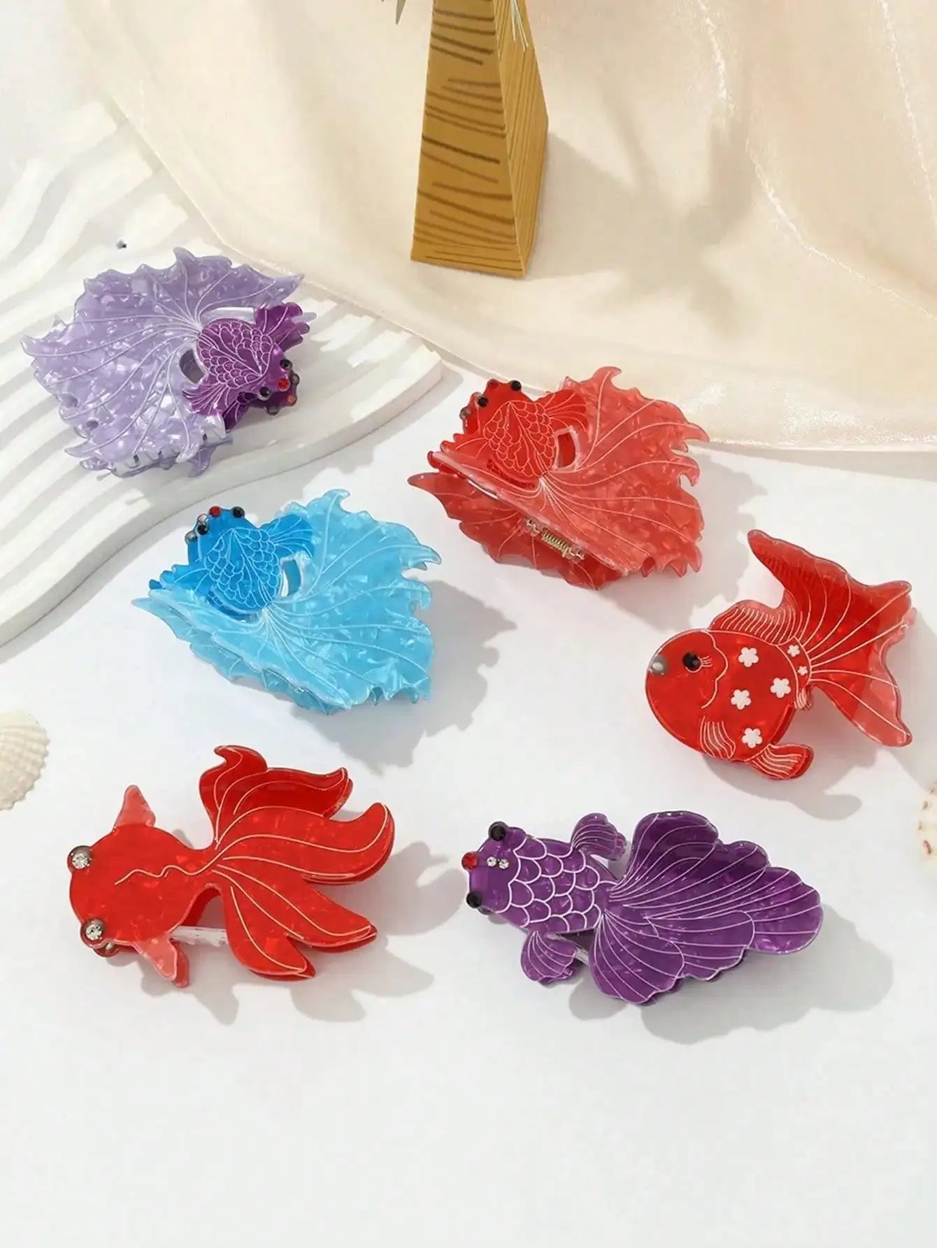 Elegant Butterfly Tail Goldfish Acetate Hair Claw Clip High-quality Qme