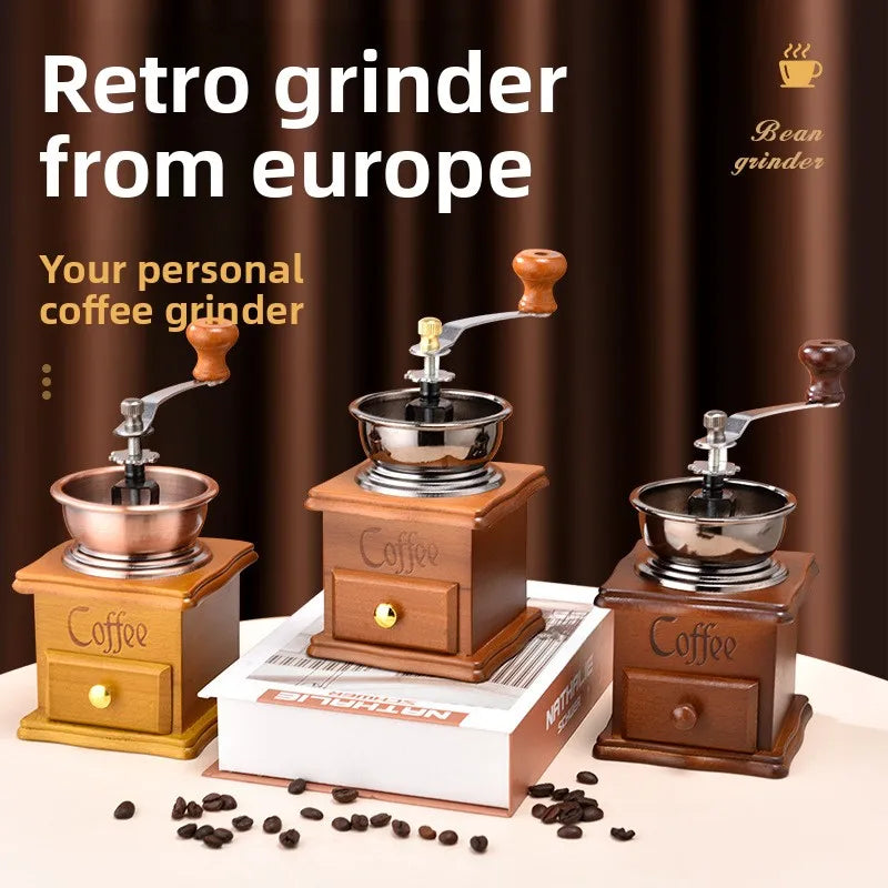 Household Small Retro Hand Coffee Machine Grinder Bean Kitchen Manual Qme Default Title