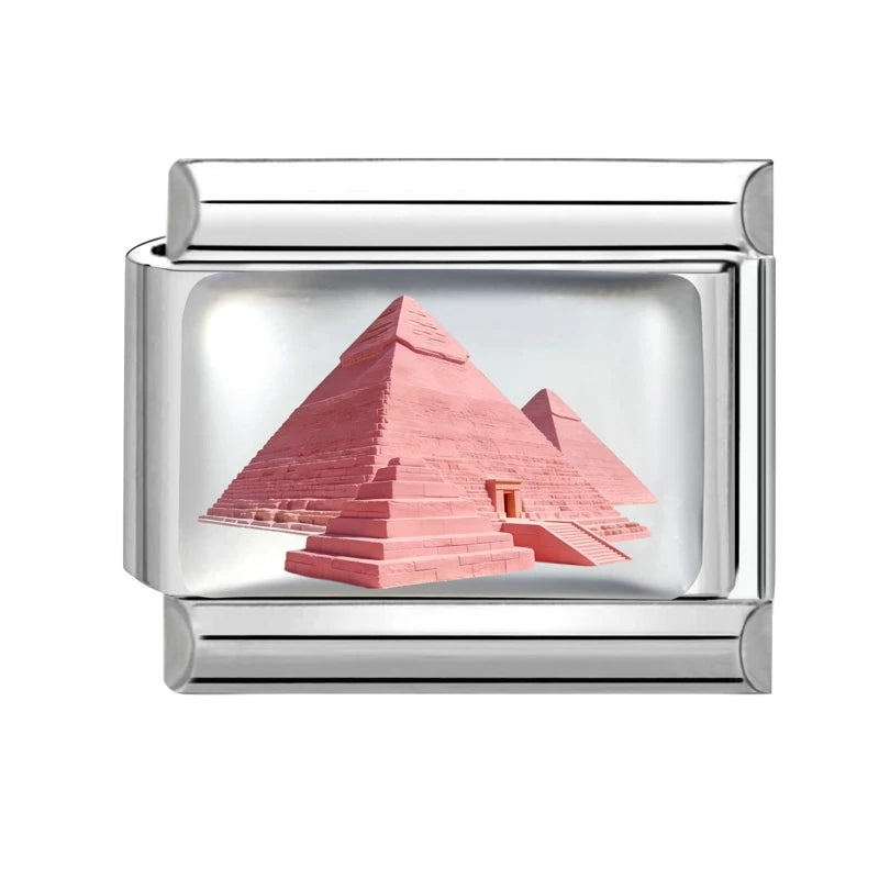 New2026 Hot Fashion Church Tower of Pisa Roman Colosseum Charm Italian Links Fit 9mm Bracelet Stainless Steel Making DIY Jewelry Qme Style 2