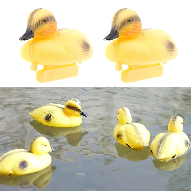 Floating Duck Ducklings Pond Statue Ornament Plastic Decoy Decorative Qme