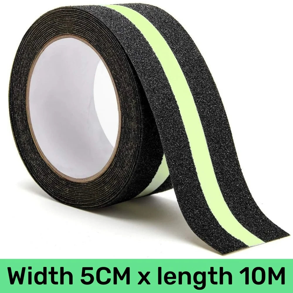 2/5/10M Anti Slip Traction Tape Indoor Outdoor Stair Passage Luminous Strip Frosted Non-slip Stairs Tread Gaffers Safety Tape Qme 5CM x 10M